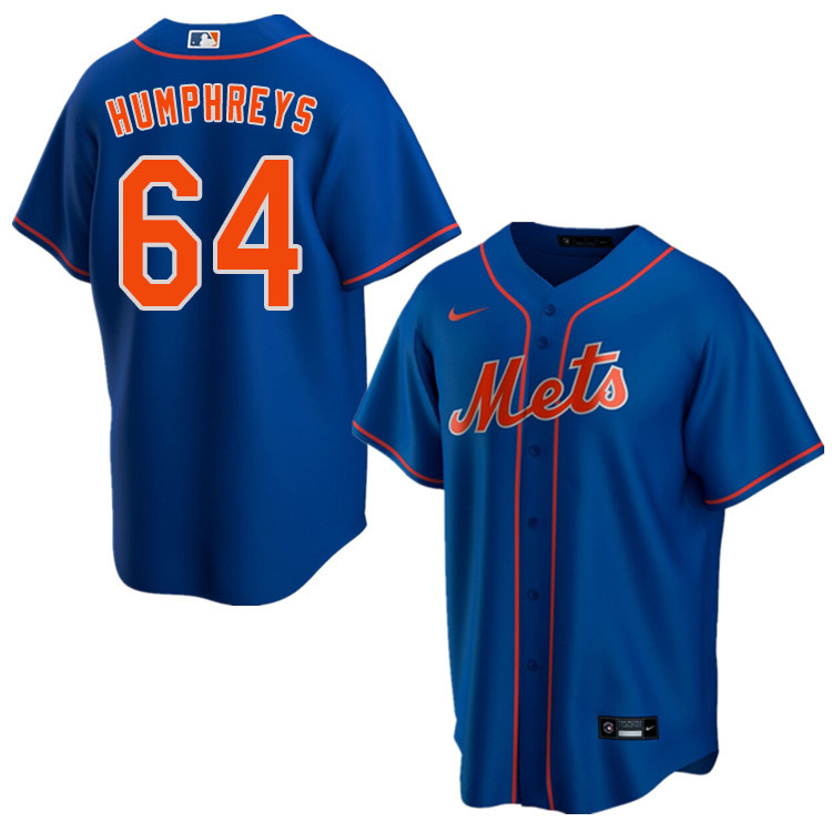 Nike Men #64 Jordan Humphreys New York Mets Baseball Jerseys Sale-Blue